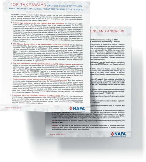 NAFA Post-DOL Guidance